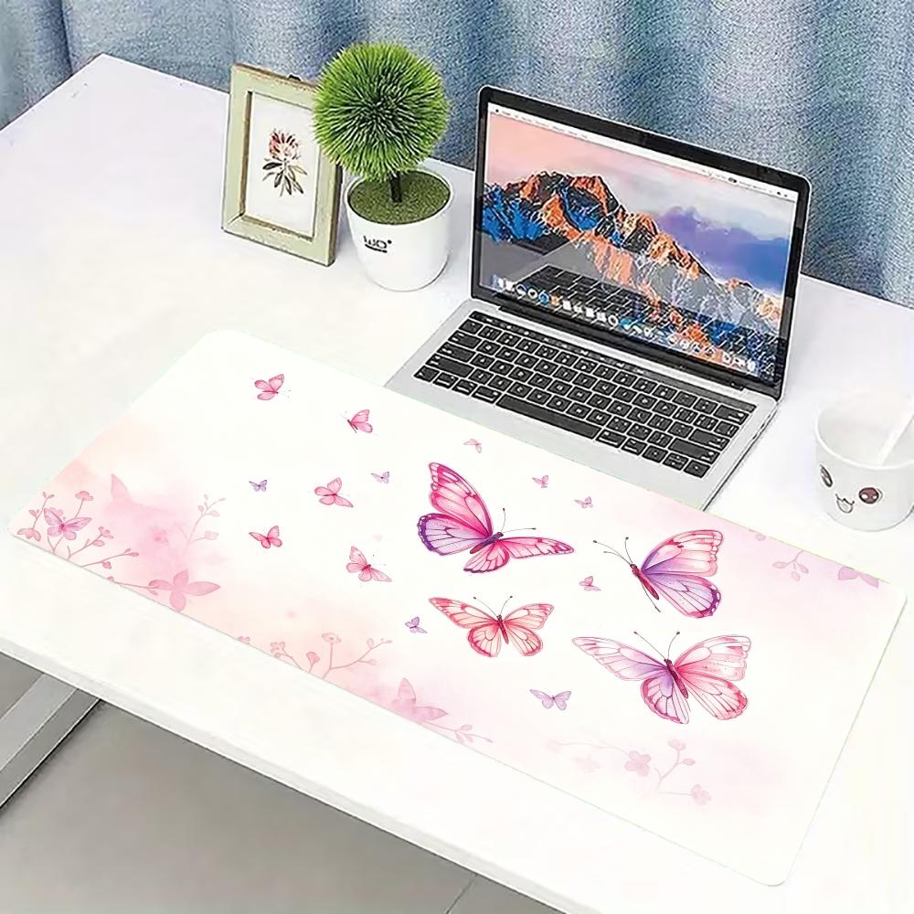 Desk Setup Gaming Pc - Waterverf roze vlinder grote gaming muismat