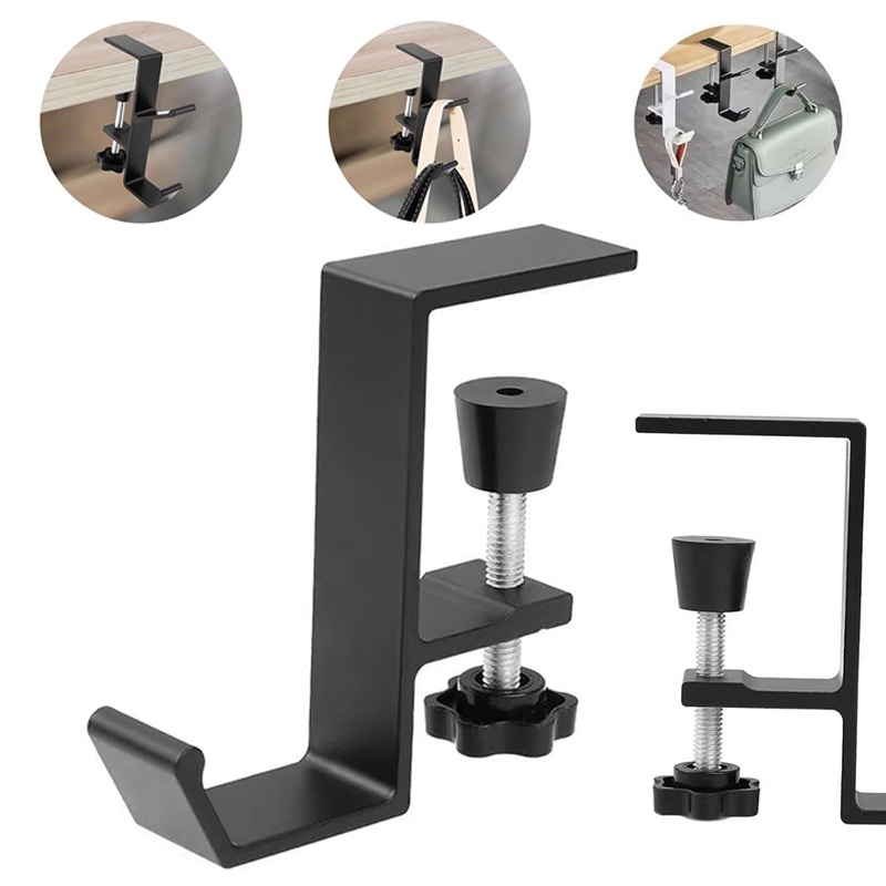 Desk Setup Desk - Punch-Free multifunctionele hoofdtelefoon-bureauroothaken, tafelrand dubbele haak,