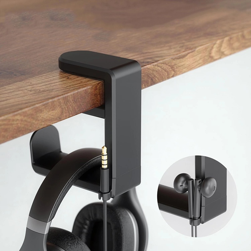 Headphone Hook Under - Universele Desktop 360 ° Draaibare hoofdtelefoonstandaard