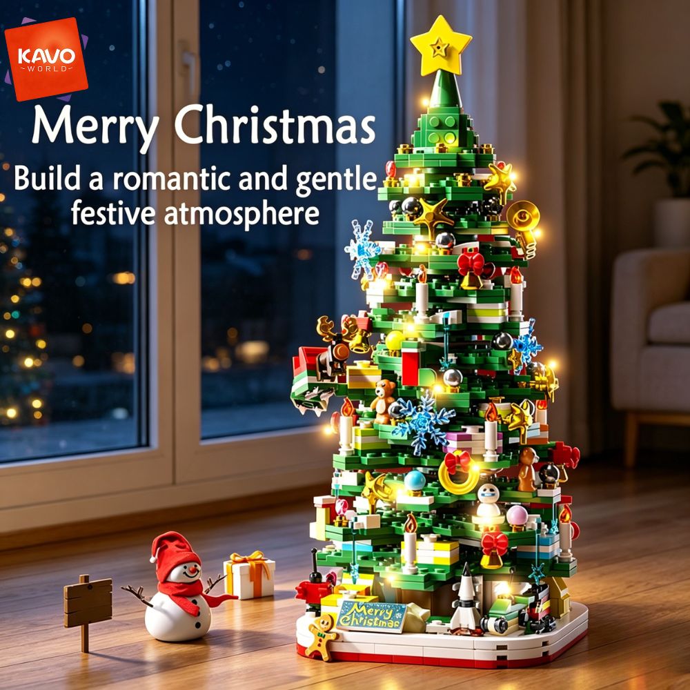 Desk Setup Couple - KAVOWORLD 1024-delige Kerstboom Bouwstenen Set met