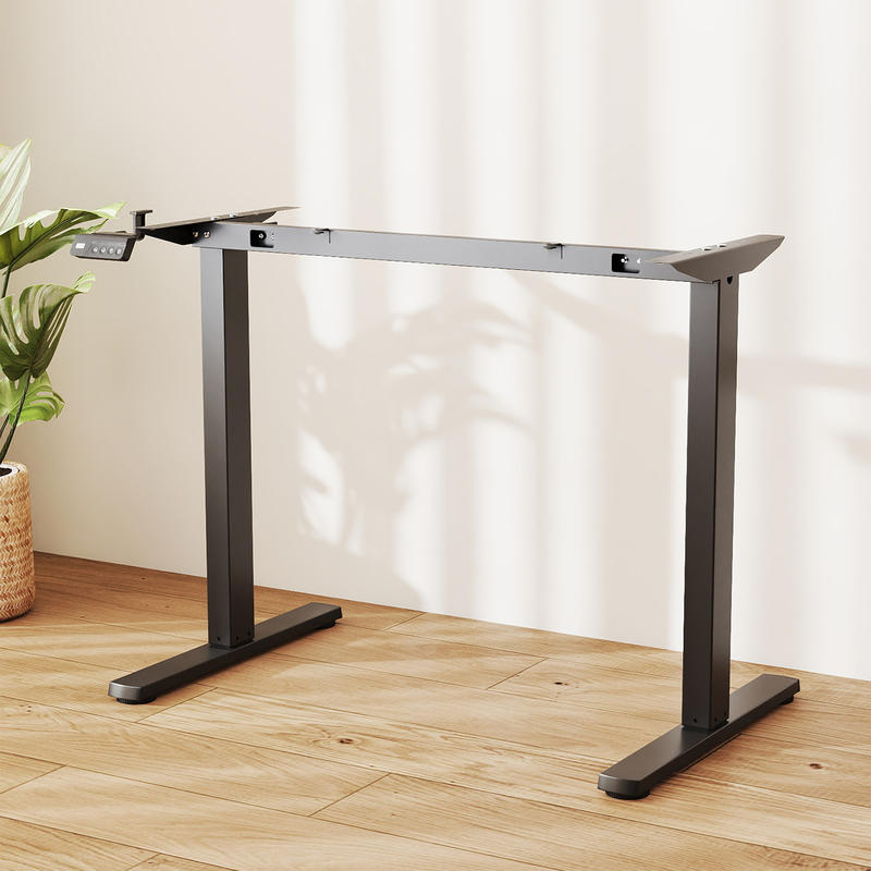 Elektrisch sta-bureauframe, in - Desk Setup Black And Wood recensie en prijs