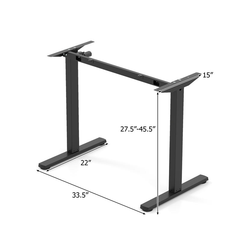 Elektrisch sta-bureauframe, in - Desk Setup Black And Wood recensie en prijs