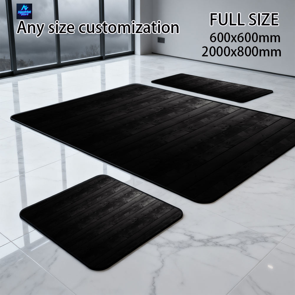 Enorme Muismat 2000x1000 Hout  - Desk Setup Black And Wood recensie en prijs