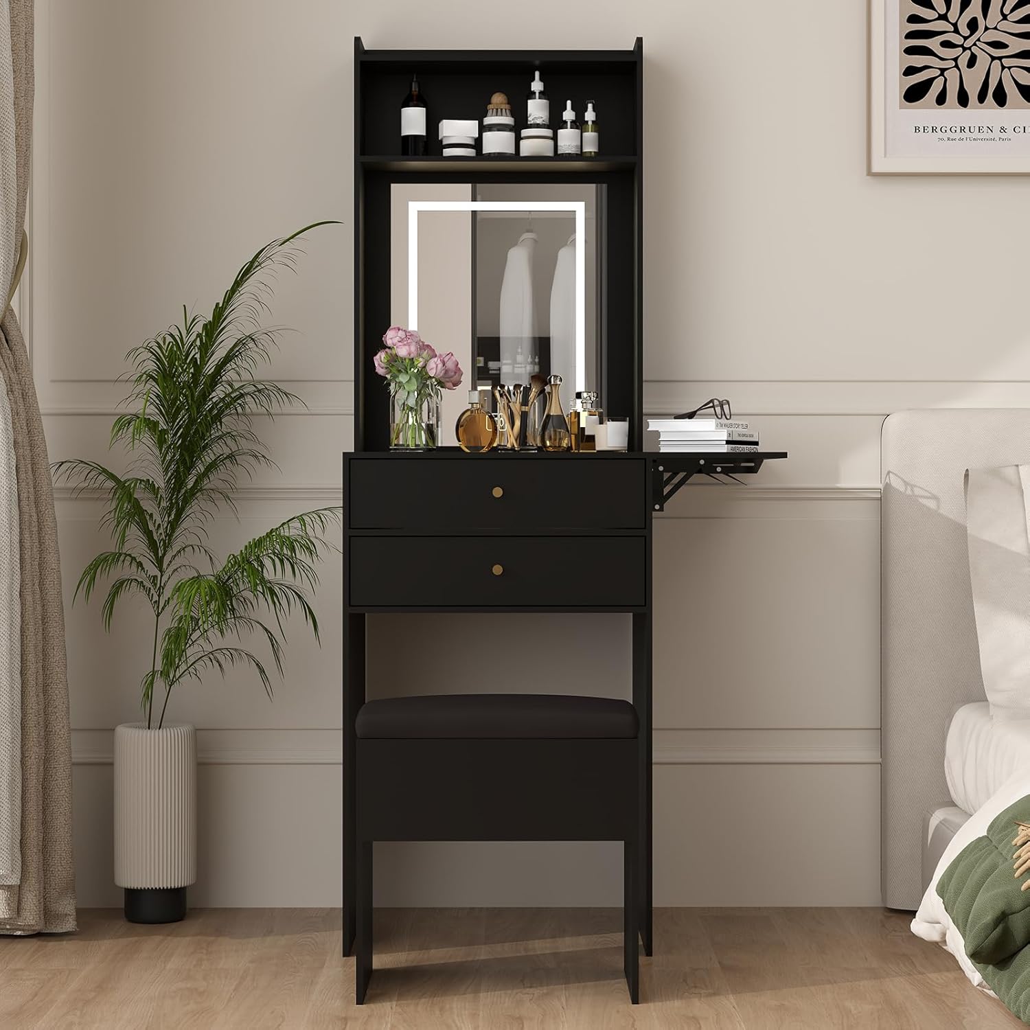 Mini zwarte kaptafelset voor d - Desk Setup Black And Wood recensie en prijs