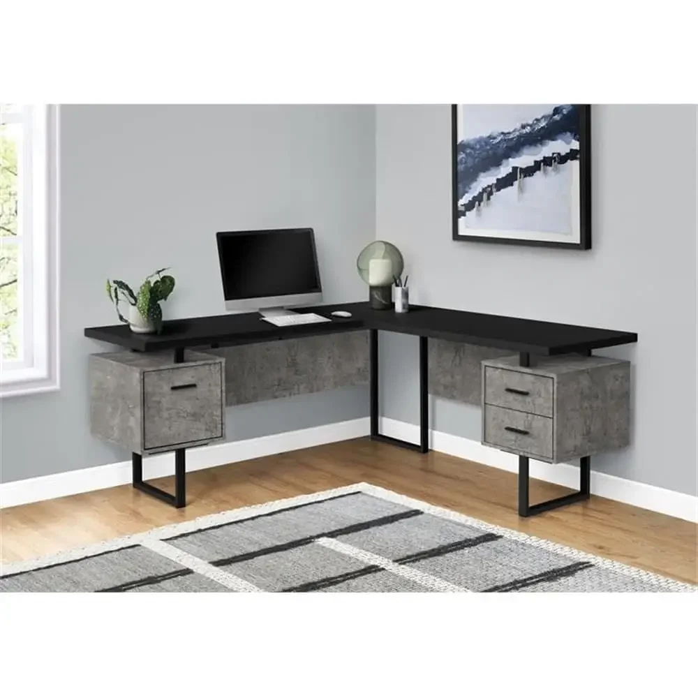 L-vormig 70-computerbureau met - Desk Setup Black And Wood recensie en prijs