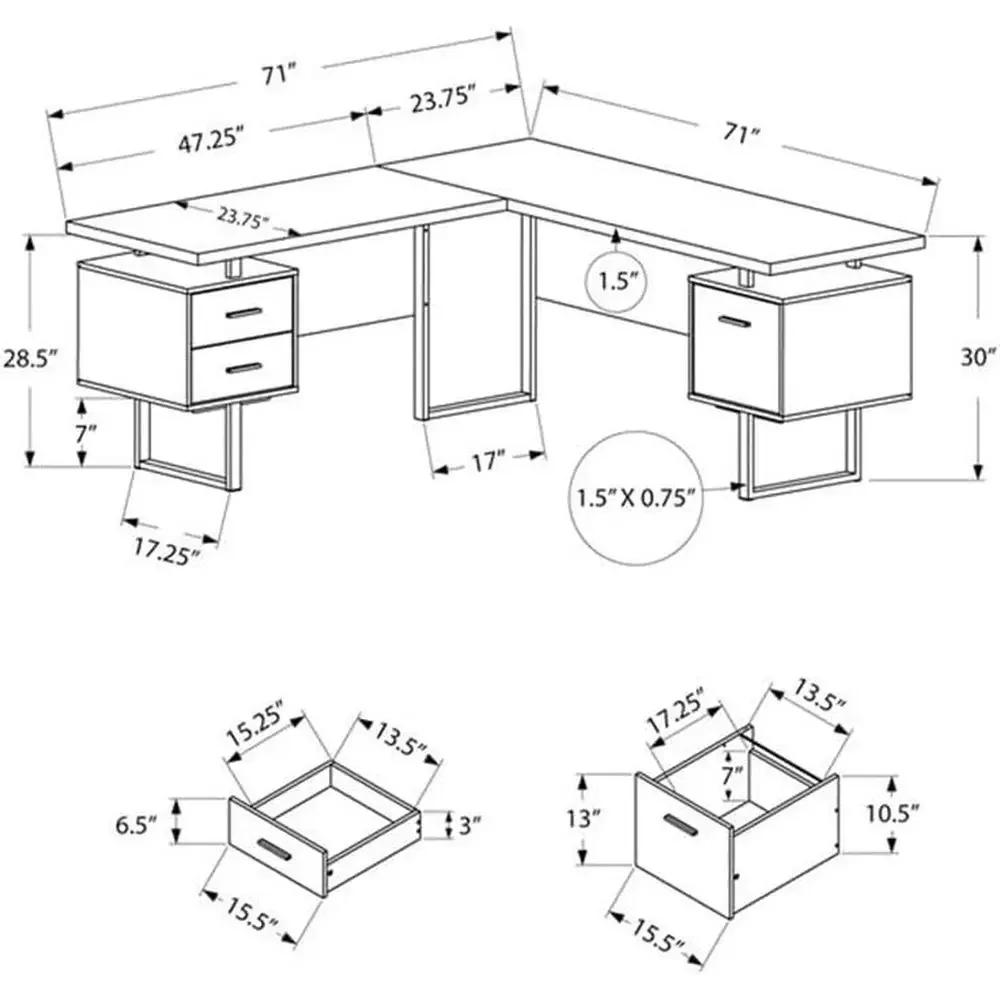 L-vormig 70-computerbureau met - Desk Setup Black And Wood recensie en prijs