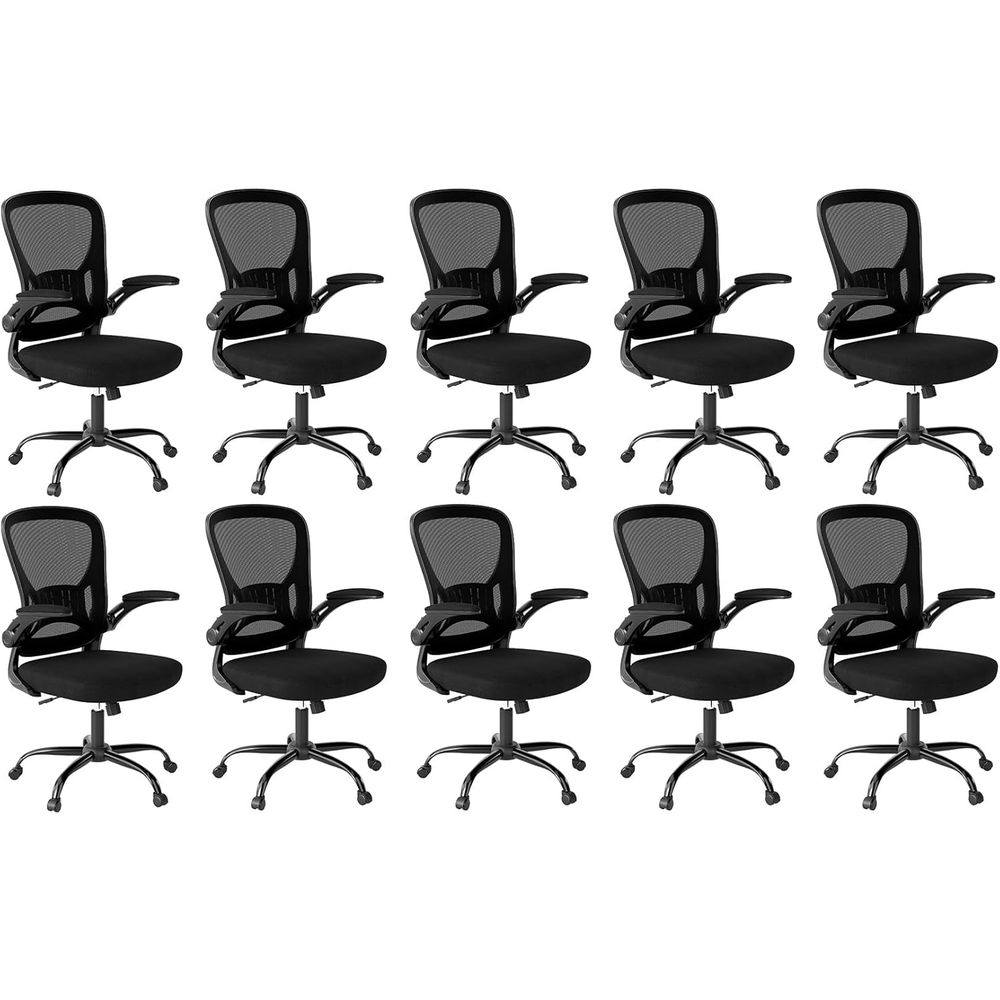 Bureaustoelset o 10, ergonomis - Desk Setup Black And Wood recensie en prijs