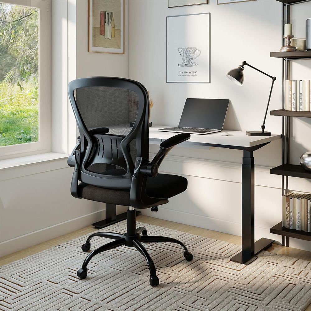Bureaustoelset o 10, ergonomis - Desk Setup Black And Wood recensie en prijs