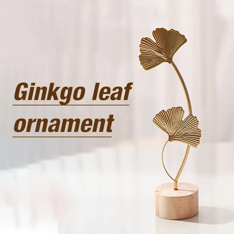 1 stks Gouden Ginkgo Blad Veer - Desk Setup Photo recensie en prijs