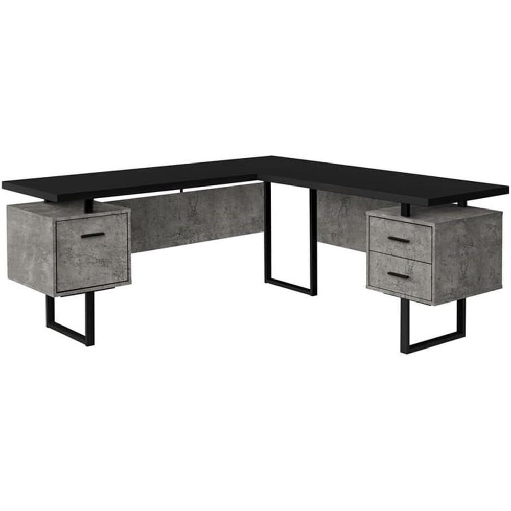 L-vormig 70-computerbureau met - Desk Setup Black And Wood recensie en prijs