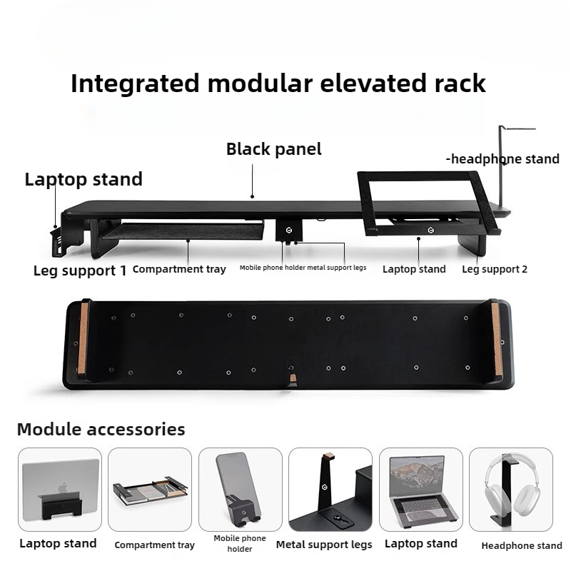 Modulaire monitorverhoger Ergo - Desk Setup Black And Wood recensie en prijs