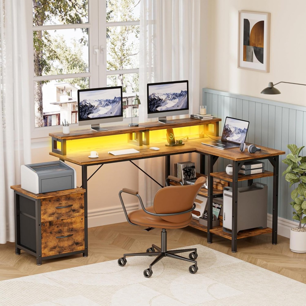 Bureau met laden & stopcontact - Desk Setup Corner recensie en prijs