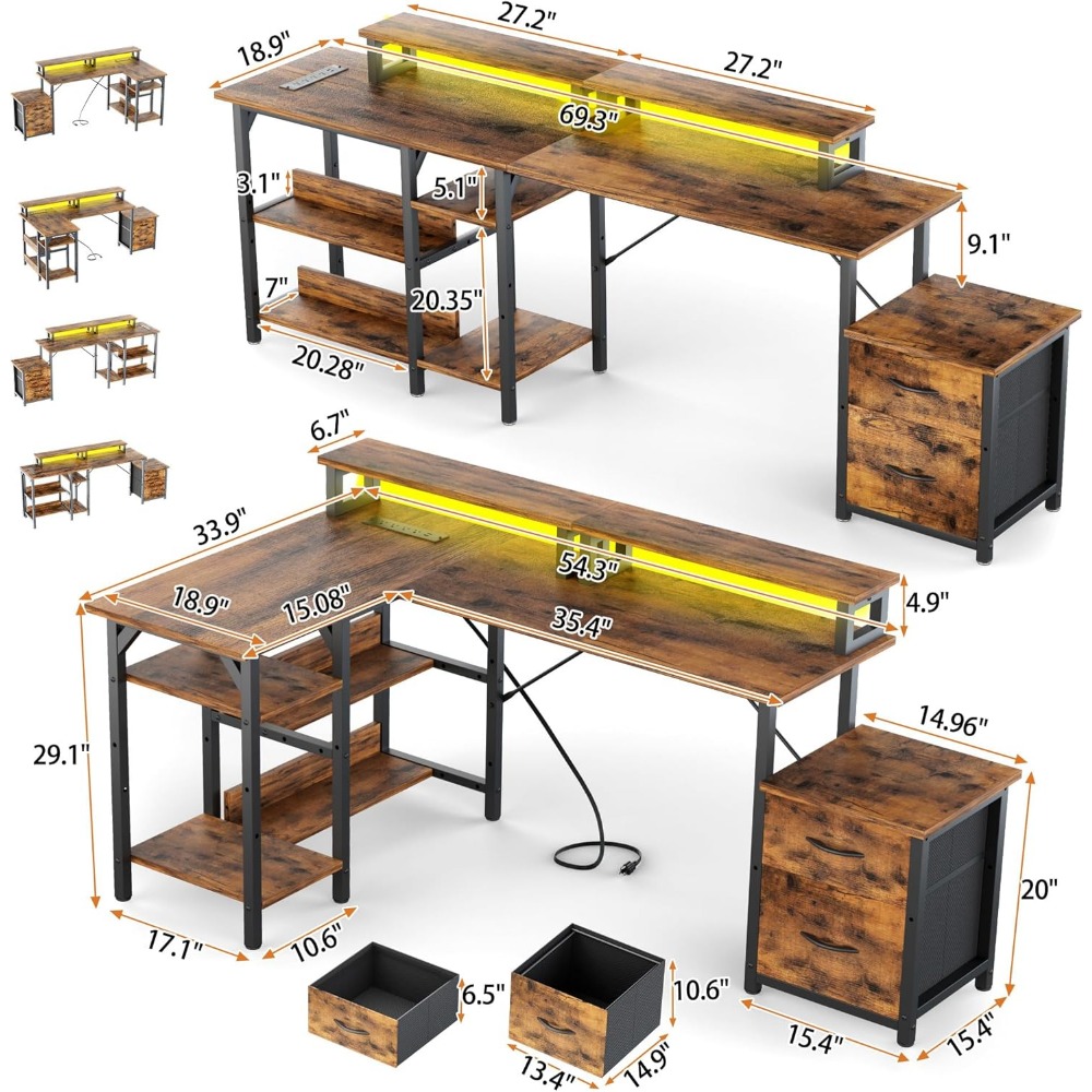 Bureau met laden & stopcontact - Desk Setup Corner recensie en prijs